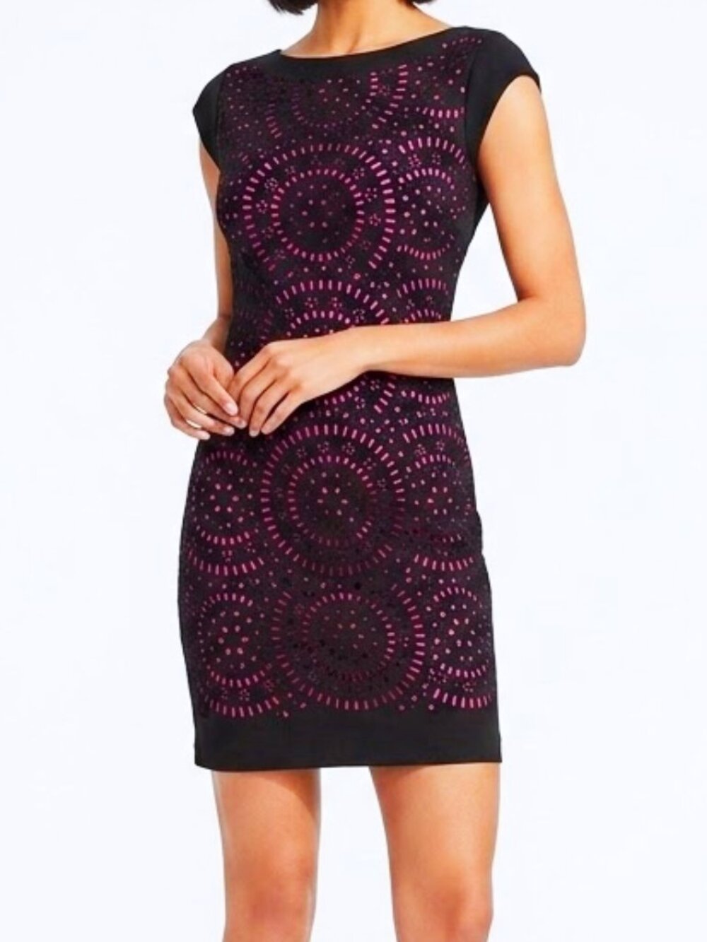 Dex Laser Cutout 2 Tone Pull On Stretch Dress- Sz. Sm